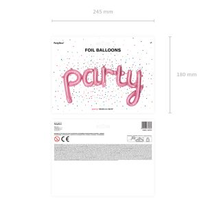 Foil Balloon Party, 80x40cm, pink