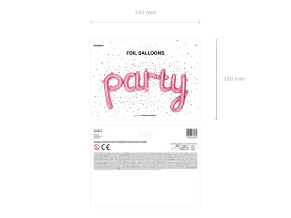 Foil Balloon Party, 80x40cm, pink
