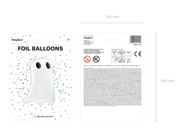 Foil balloon Ghost, 48x68cm