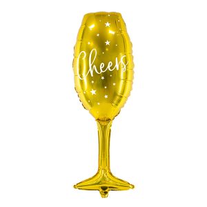 Foil balloon Glass, 28x80cm, gold