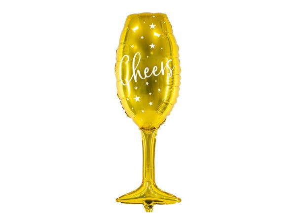 Foil balloon Glass, 28x80cm, gold