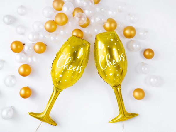 Foil balloon Glass, 28x80cm, gold