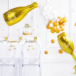 Foil balloon Glass, 28x80cm, gold