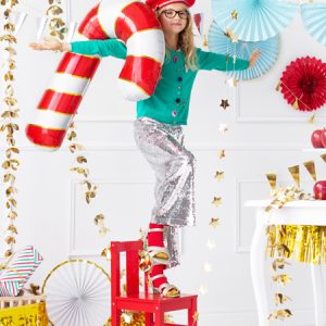 Foil balloon Candy cane, 50x82cm, red