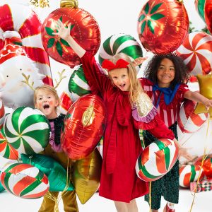 Foil balloon Candy cane, 50x82cm, red