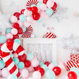 Foil balloon Candy cane, 50x82cm, red