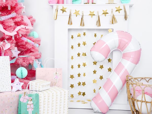 Foil balloon Candy cane, 50x82cm, pink