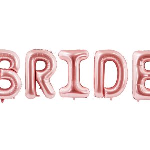Foil balloon Bride, 280x86cm, rose gold