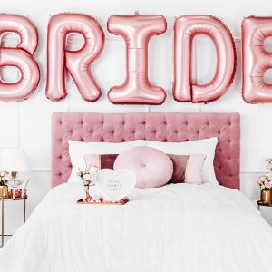 Foil balloon Bride, 280x86cm, rose gold