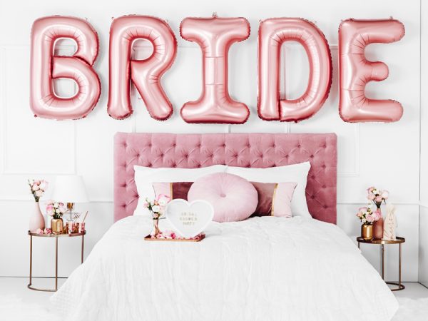 Foil balloon Bride, 280x86cm, rose gold