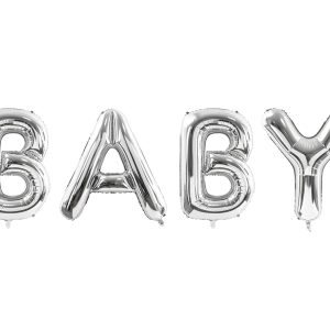 Foil balloon Baby, 262x86cm, silver
