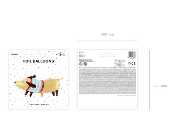 Foil balloon Dachshund, 96x58, mix