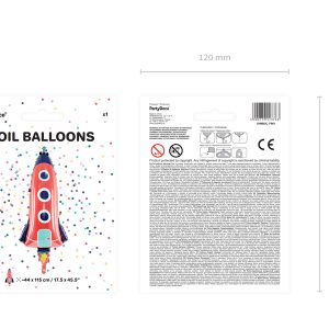 Foil balloon Rocket, 44x115cm, mix