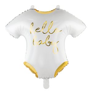 Foil balloon Baby romper - Hello Baby, 51x45cm, white