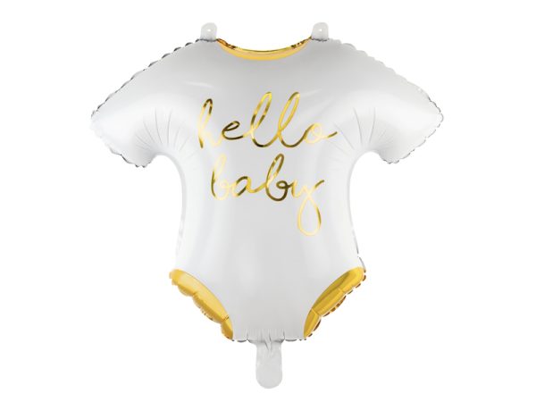 Foil balloon Baby romper - Hello Baby, 51x45cm, white