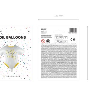 Foil balloon Baby romper - Hello Baby, 51x45cm, white