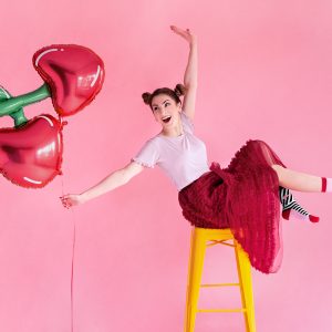 Foil balloon Cherry, 88x73cm, mix