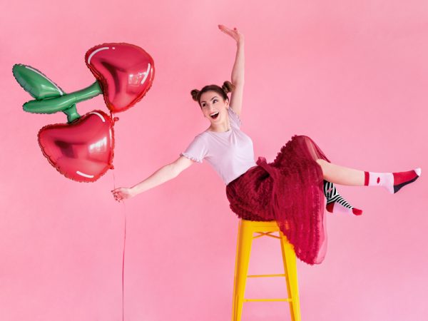 Foil balloon Cherry, 88x73cm, mix