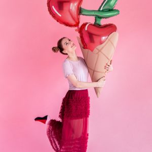 Foil balloon Cherry, 88x73cm, mix