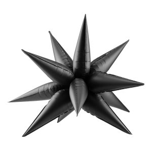 Foil balloon Star 3D, 95cm, black