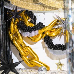 Foil balloon Star 3D, 95cm, black
