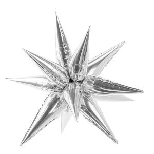 Foil balloon Star 3D, 95cm, silver