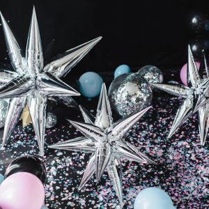 Foil balloon Star 3D, 95cm, silver