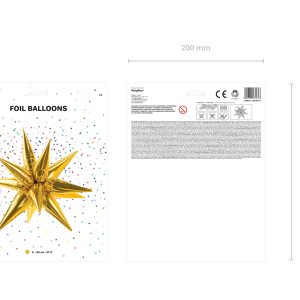 Foil balloon Star 3D, 95cm, gold
