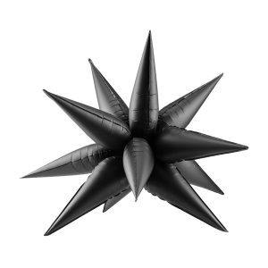 Foil balloon Star 3D, 70cm, black