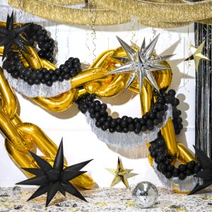 Foil balloon Star 3D, 70cm, black