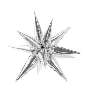 Foil balloon Star 3D, 70cm, silver