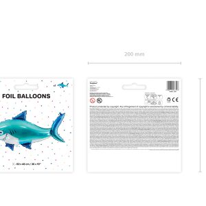 Foil balloon Shark, 102x62 cm, mix