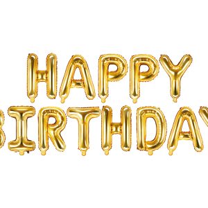 Foil Balloon Happy Birthday, 340x35cm, gold