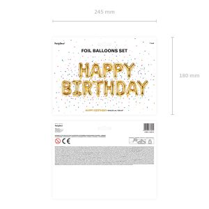 Foil Balloon Happy Birthday, 340x35cm, gold