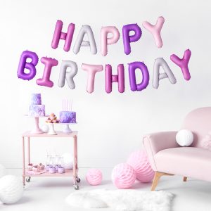Foil Balloon Happy Birthday, 340x35cm, mix