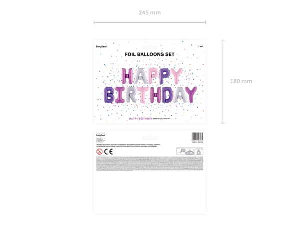 Foil Balloon Happy Birthday, 340x35cm, mix