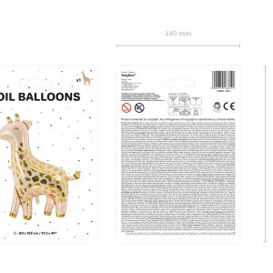 Foil balloon Giraffe, 100x120 cm, mix