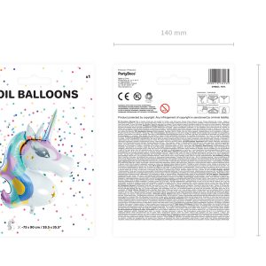 Foil balloon Unicorn, 73x90cm, mix