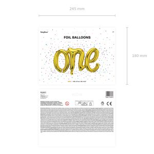 Foil balloon One, 66x37cm, gold