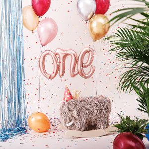 Foil balloon One, 66x37cm, rose gold