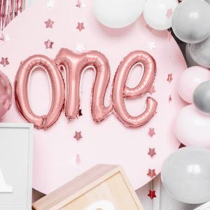 Foil balloon One, 66x37cm, rose gold