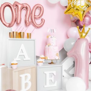 Foil balloon One, 66x37cm, rose gold