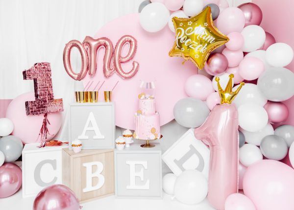 Foil balloon One, 66x37cm, rose gold