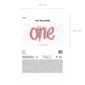 Foil balloon One, 66x37cm, rose gold