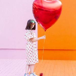 Foil balloon Heart, 72x73cm, red