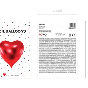 Foil balloon Heart, 72x73cm, red