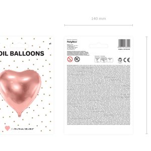 Foil balloon Heart, 72x73cm, rose gold