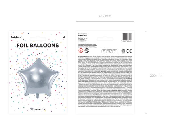 Foil balloon Star, 70cm, silver