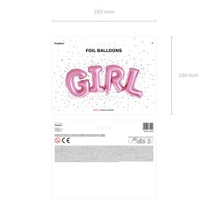 Foil Balloon Girl, 74x33cm, pink