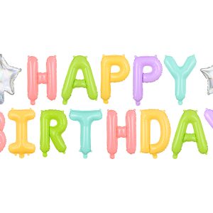 Foil Balloon Happy Birthday, 395x35cm, mix
